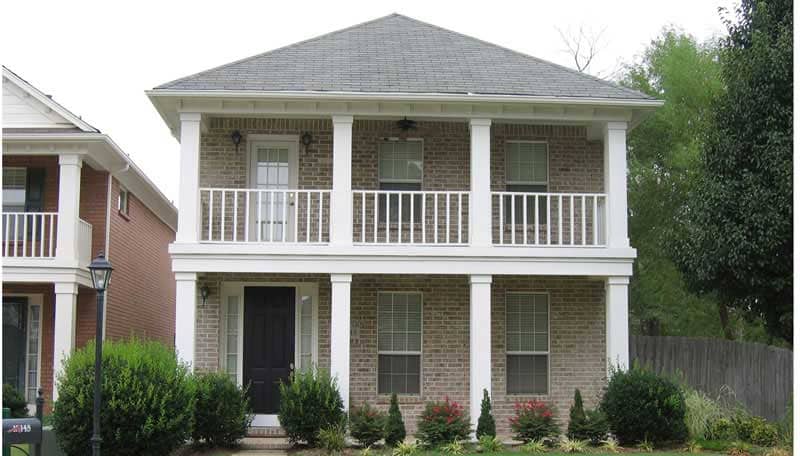 Front view of Colonial home (ThePlanCollection: House Plan #170-1715)