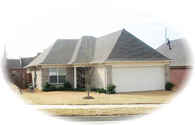 Front view of French home (ThePlanCollection: House Plan #170-1815)