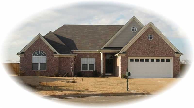 Front view of French home (ThePlanCollection: House Plan #170-1921)