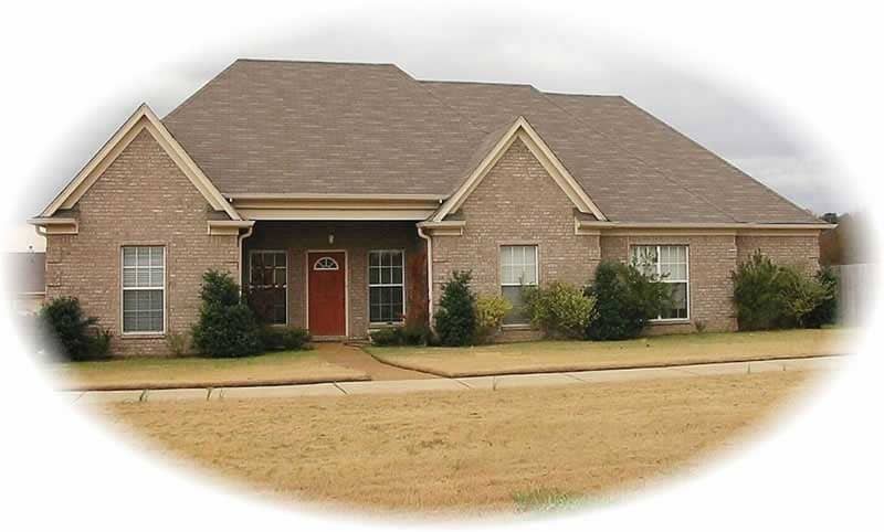 Front view of French home (ThePlanCollection: House Plan #170-2048)