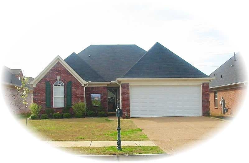 Front view of French home (ThePlanCollection: House Plan #170-2282)