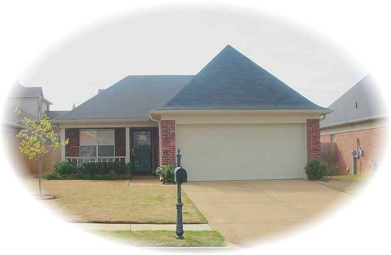 Front view of French home (ThePlanCollection: House Plan #170-2295)