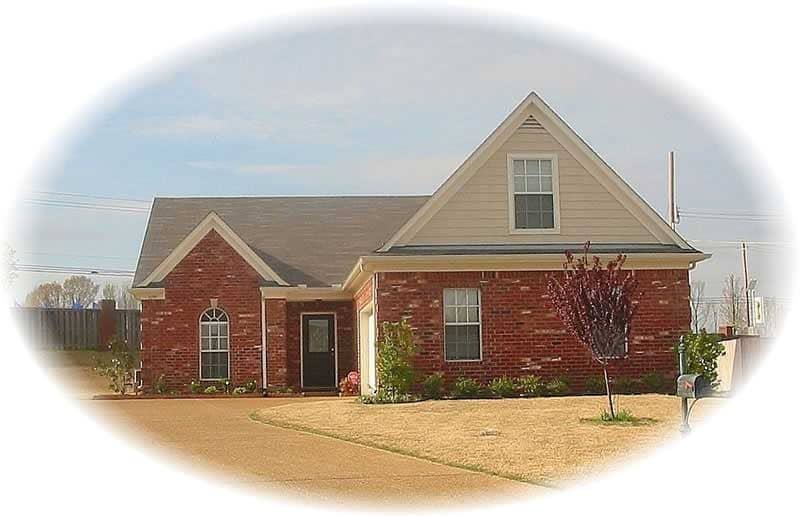 Front view of French home (ThePlanCollection: House Plan #170-2329)