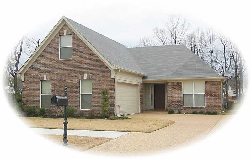 Front view of French home (ThePlanCollection: House Plan #170-2832)