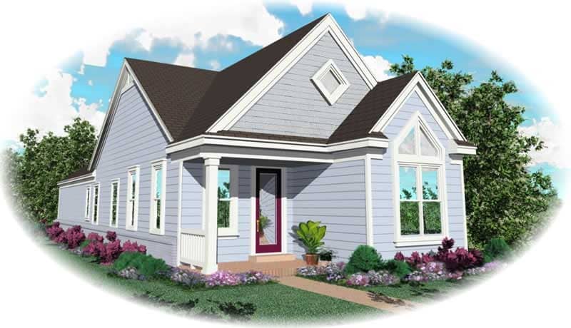 Front view of Country home (ThePlanCollection: House Plan #170-2841)