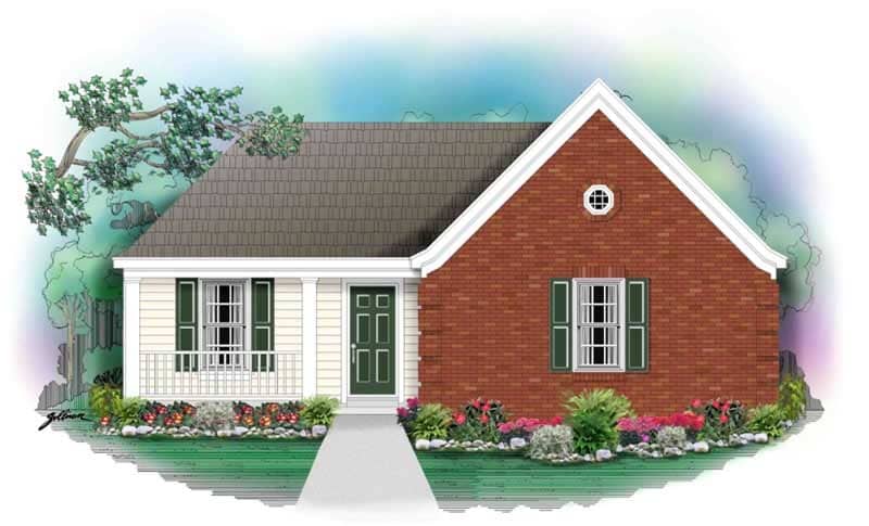 Front view of Small House Plans home (ThePlanCollection: House Plan #170-2846)