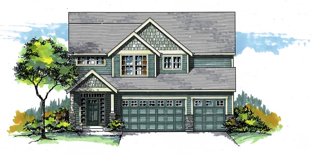 Front elevation of Cottage home (ThePlanCollection: House Plan #171-1308)