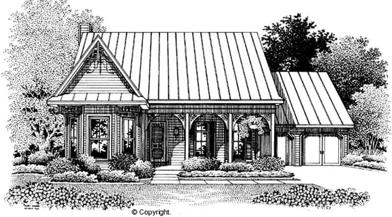 Front elevation of Country home (ThePlanCollection: House Plan #174-1079)