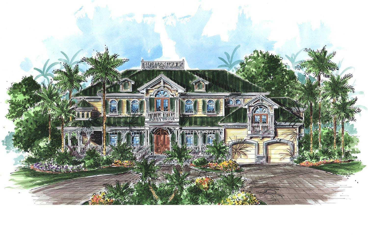 This is an artist's rendering of these Luxury Home Plans.