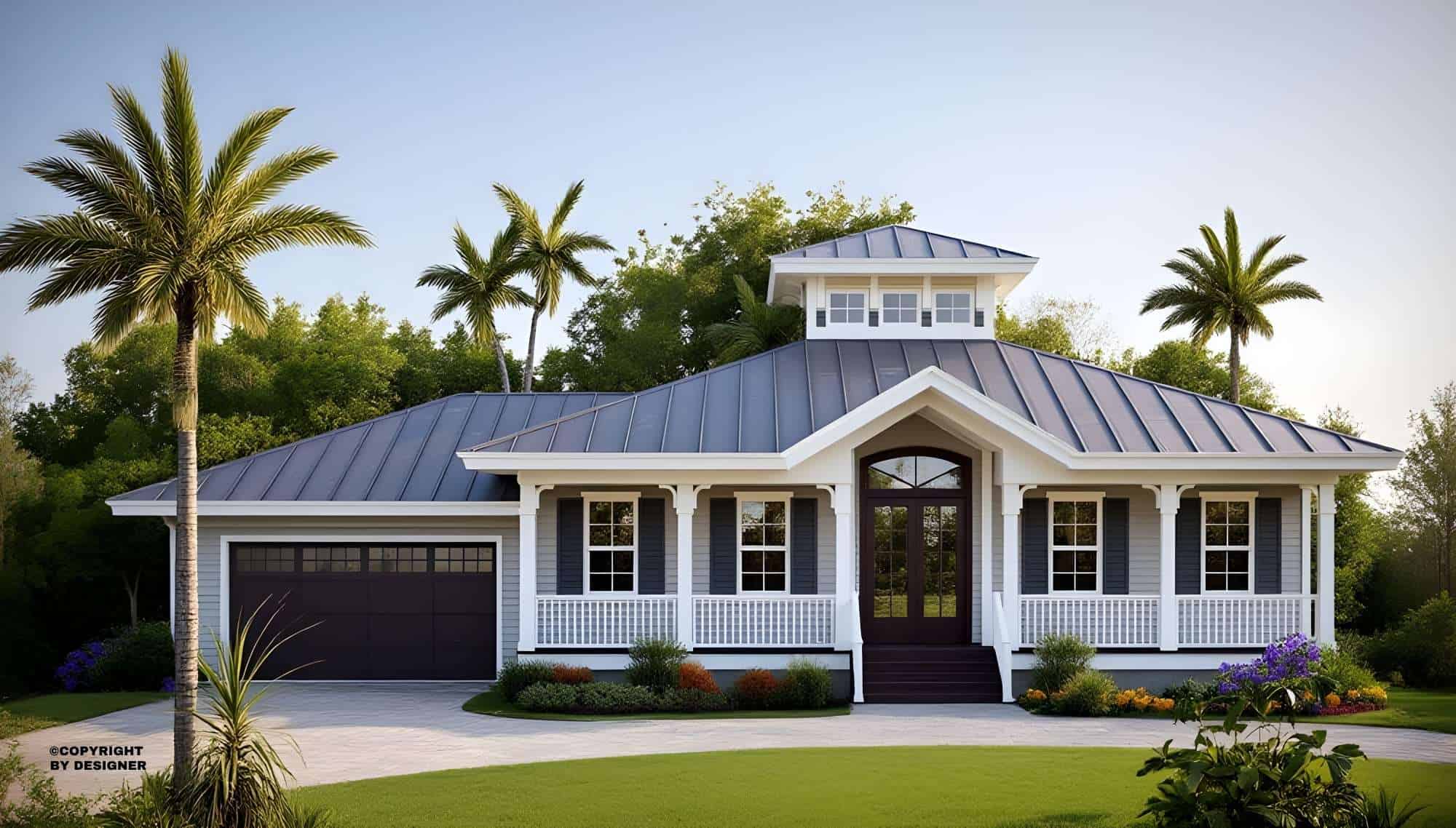 Front elevation of Ranch home (ThePlanCollection: House Plan #175-1108)