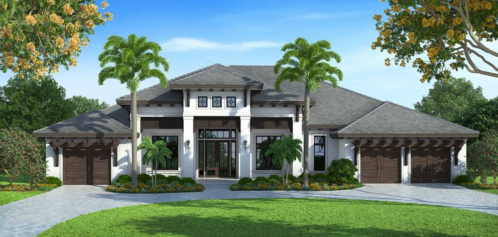 Front elevation of Coastal home (ThePlanCollection: House Plan #175-1116)