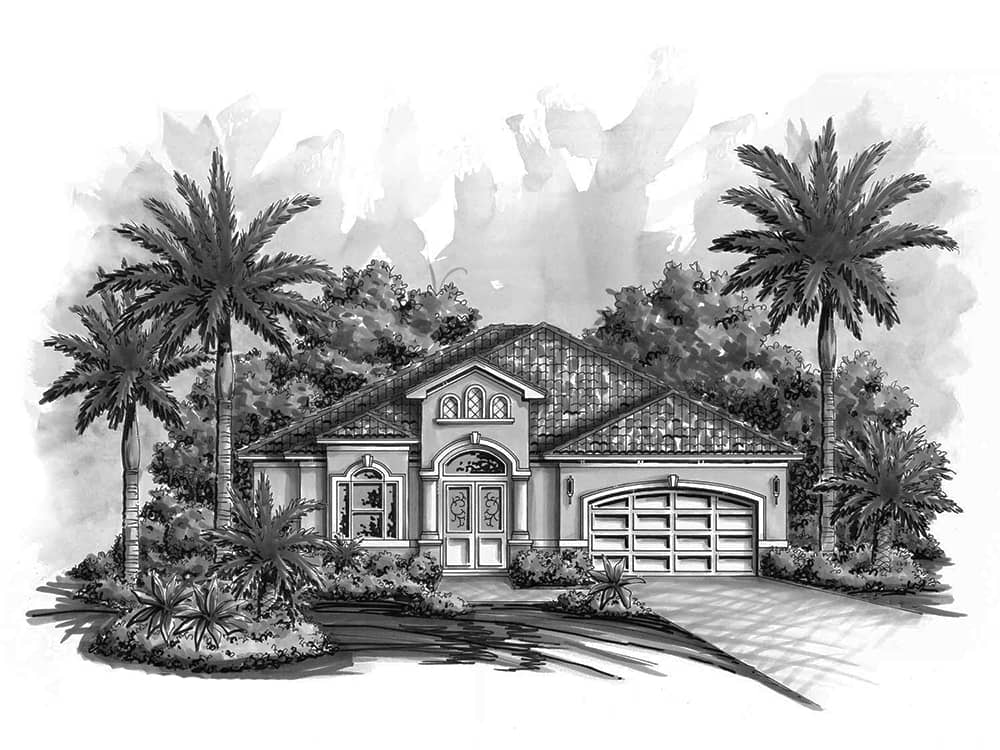 Front elevation of Craftsman home (ThePlanCollection: House Plan #175-1200)