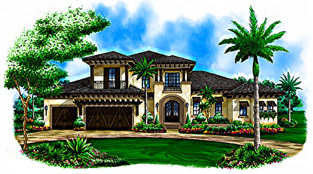 Front elevation of Coastal home (ThePlanCollection: House Plan #175-1227)