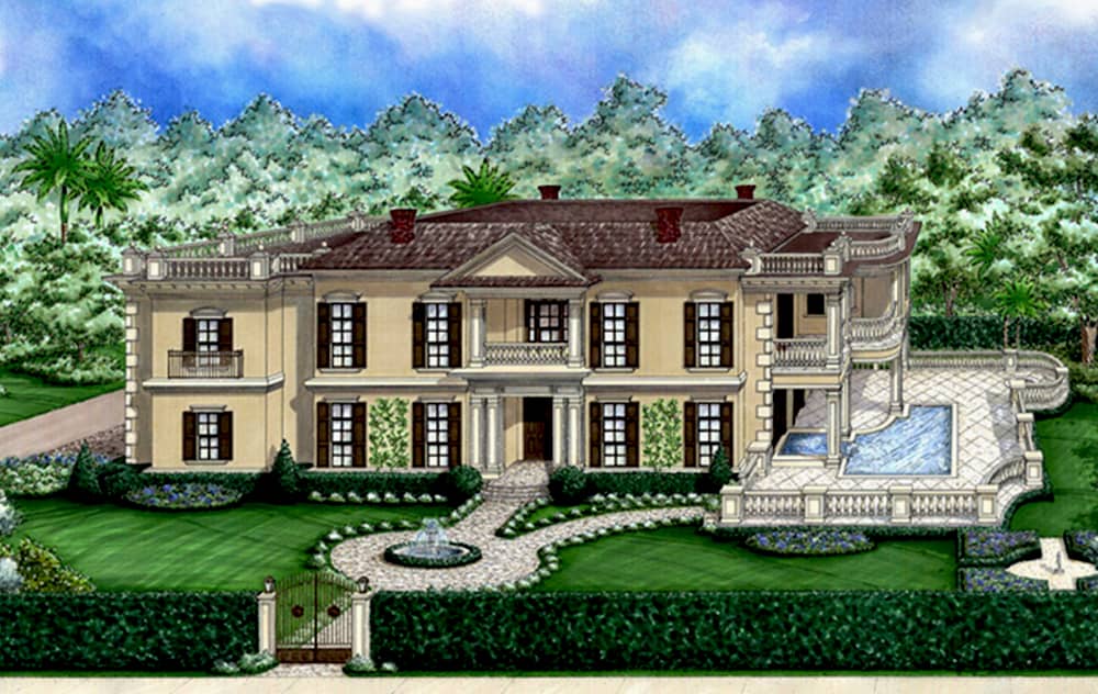 Front elevation of Coastal home (ThePlanCollection: House Plan #175-1234)