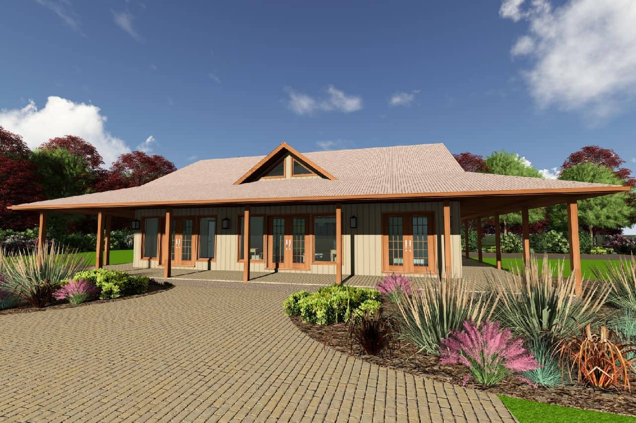 Front elevation of Country home (ThePlanCollection: House Plan #177-1072)