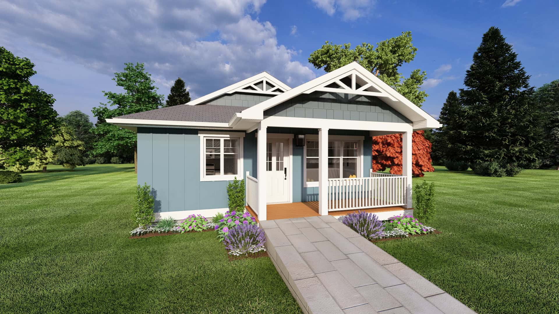 Front elevation of Handicap Accessible home (ThePlanCollection: House Plan #177-1075)