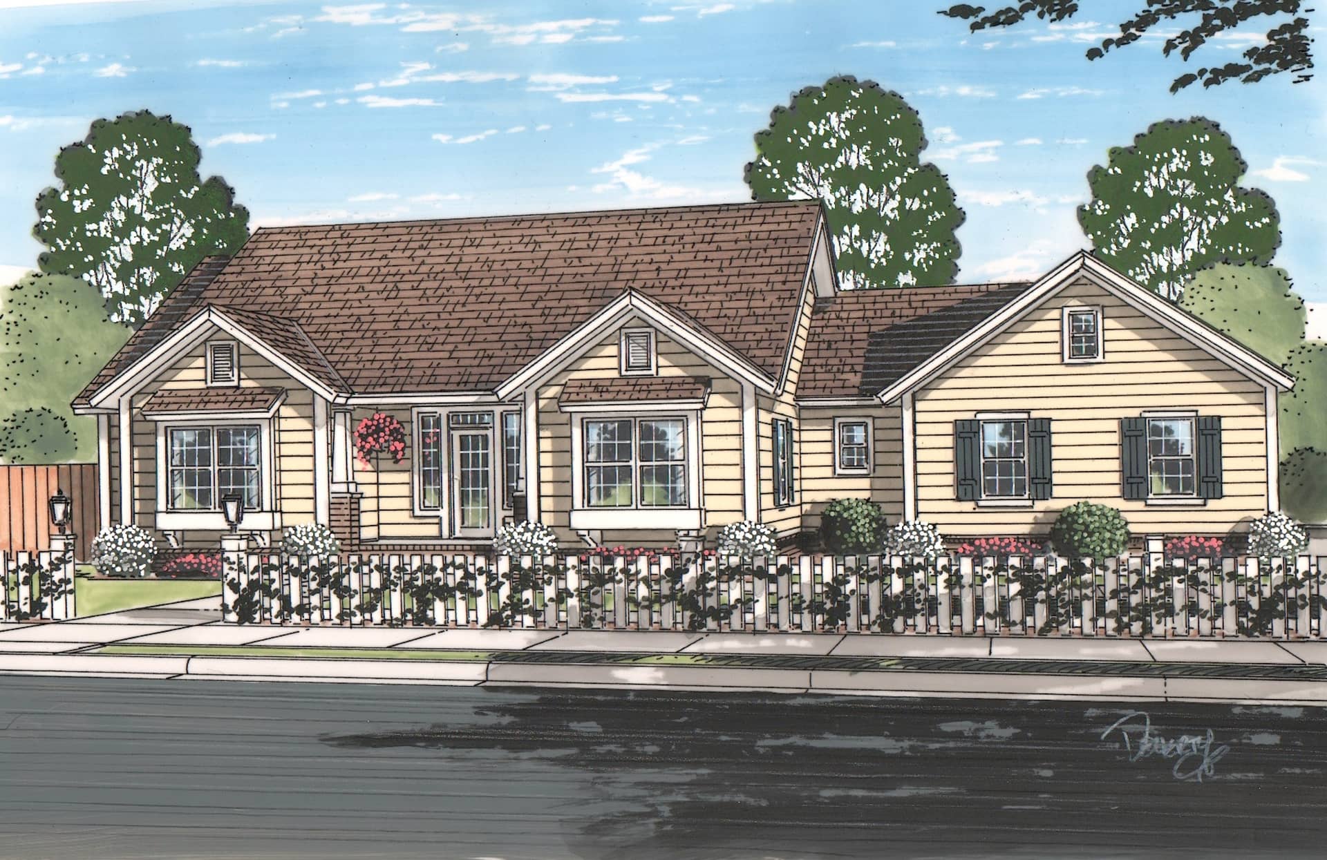 Front elevation of Cottage home (ThePlanCollection: House Plan #178-1212)