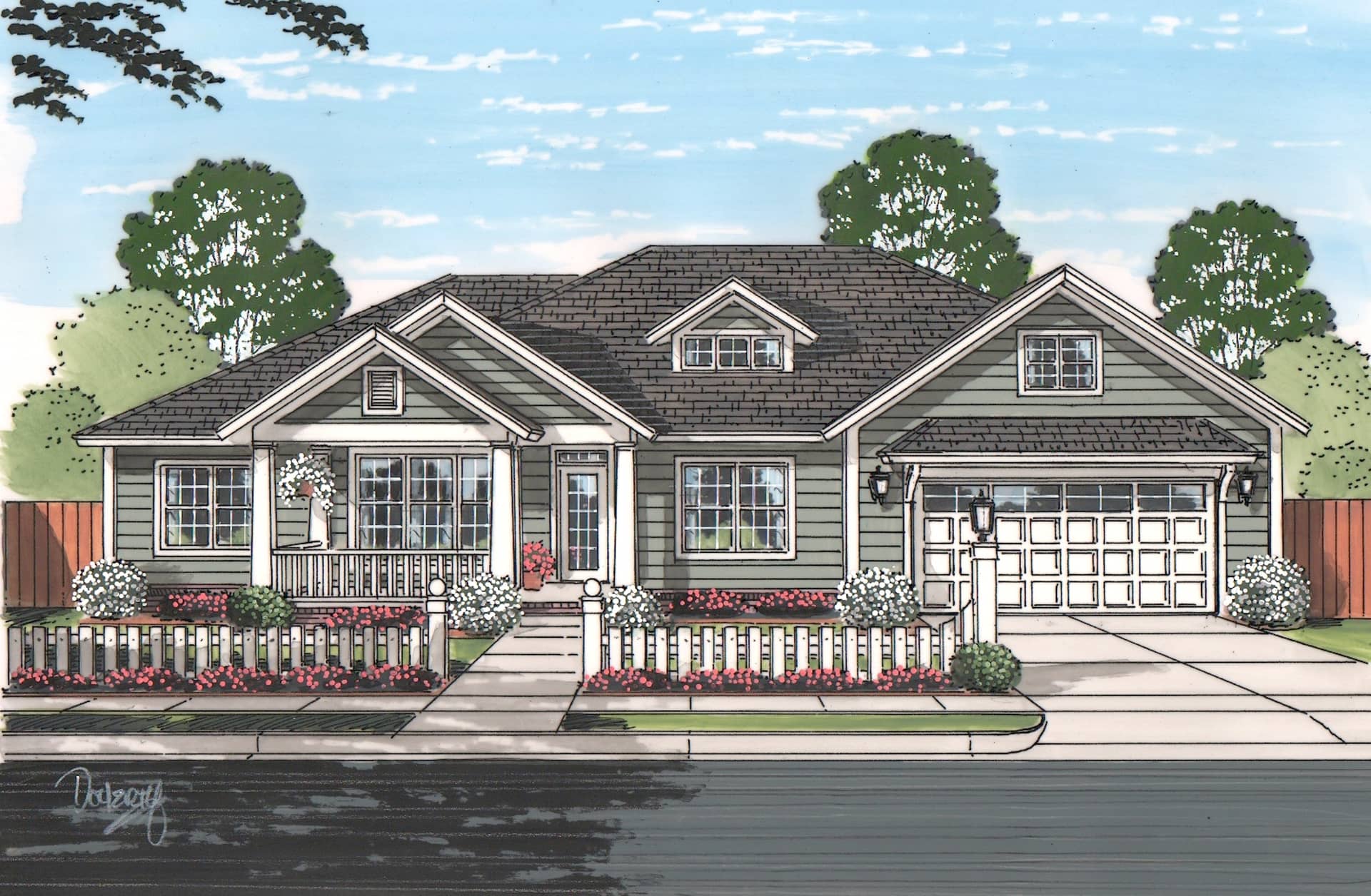 Front elevation of Cottage home (ThePlanCollection: House Plan #178-1215)