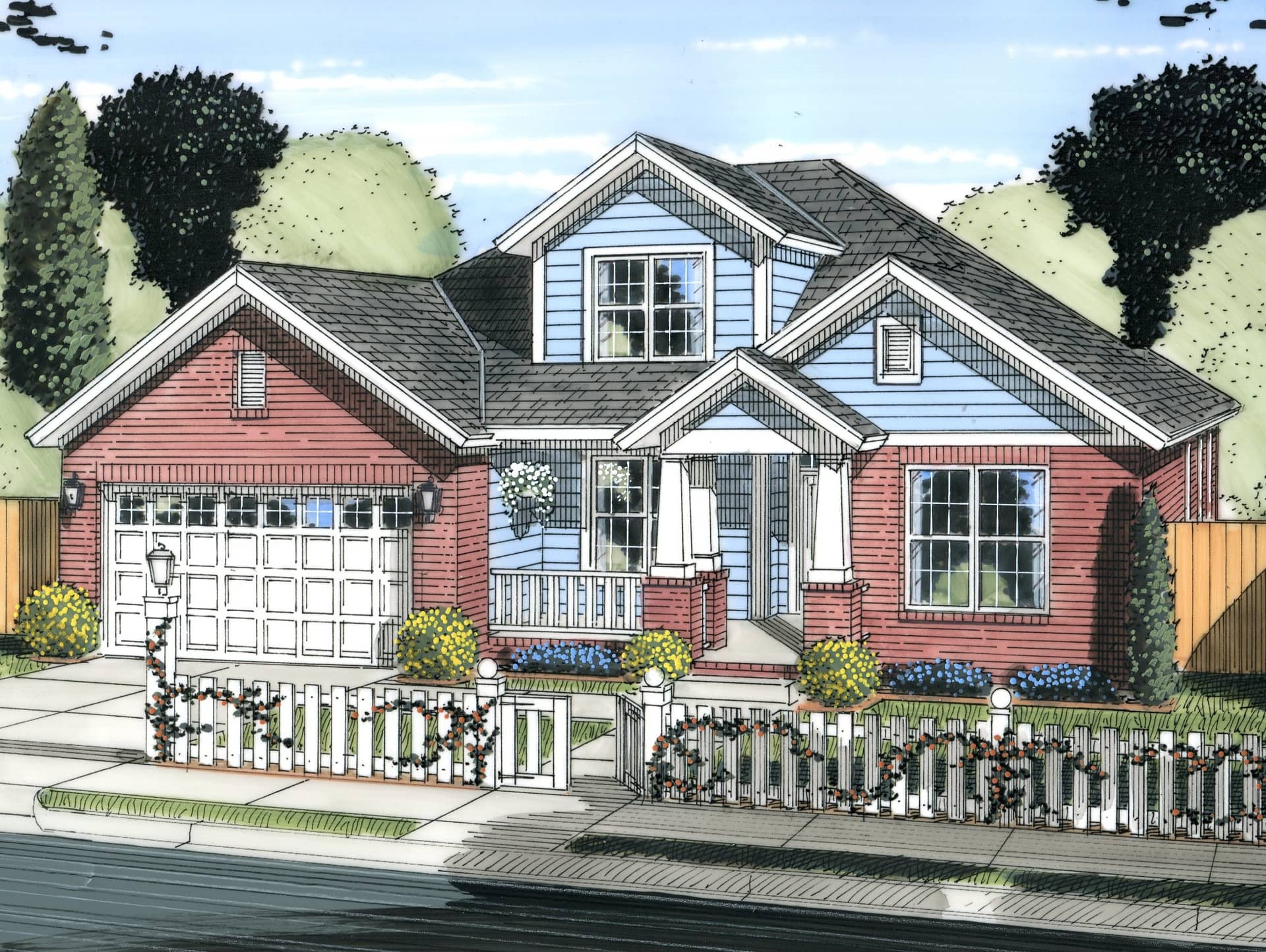 Front elevation of Cottage home (ThePlanCollection: House Plan #178-1226)