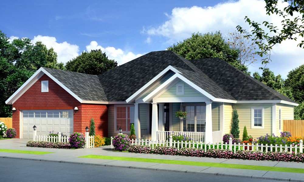 Front elevation of Traditional home (ThePlanCollection: House Plan #178-1250)