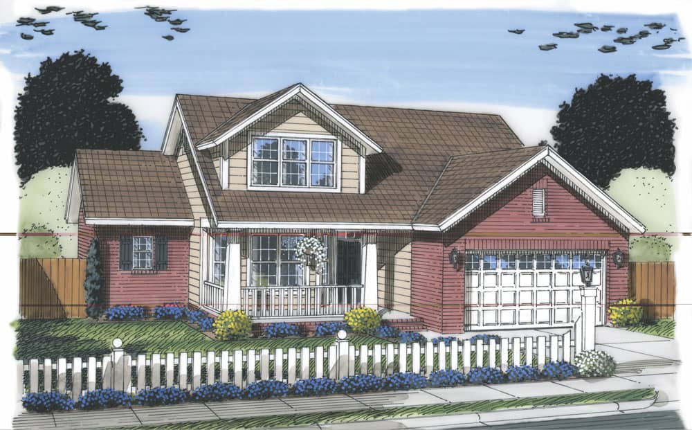 Front elevation of Traditional home (ThePlanCollection: House Plan #178-1310)