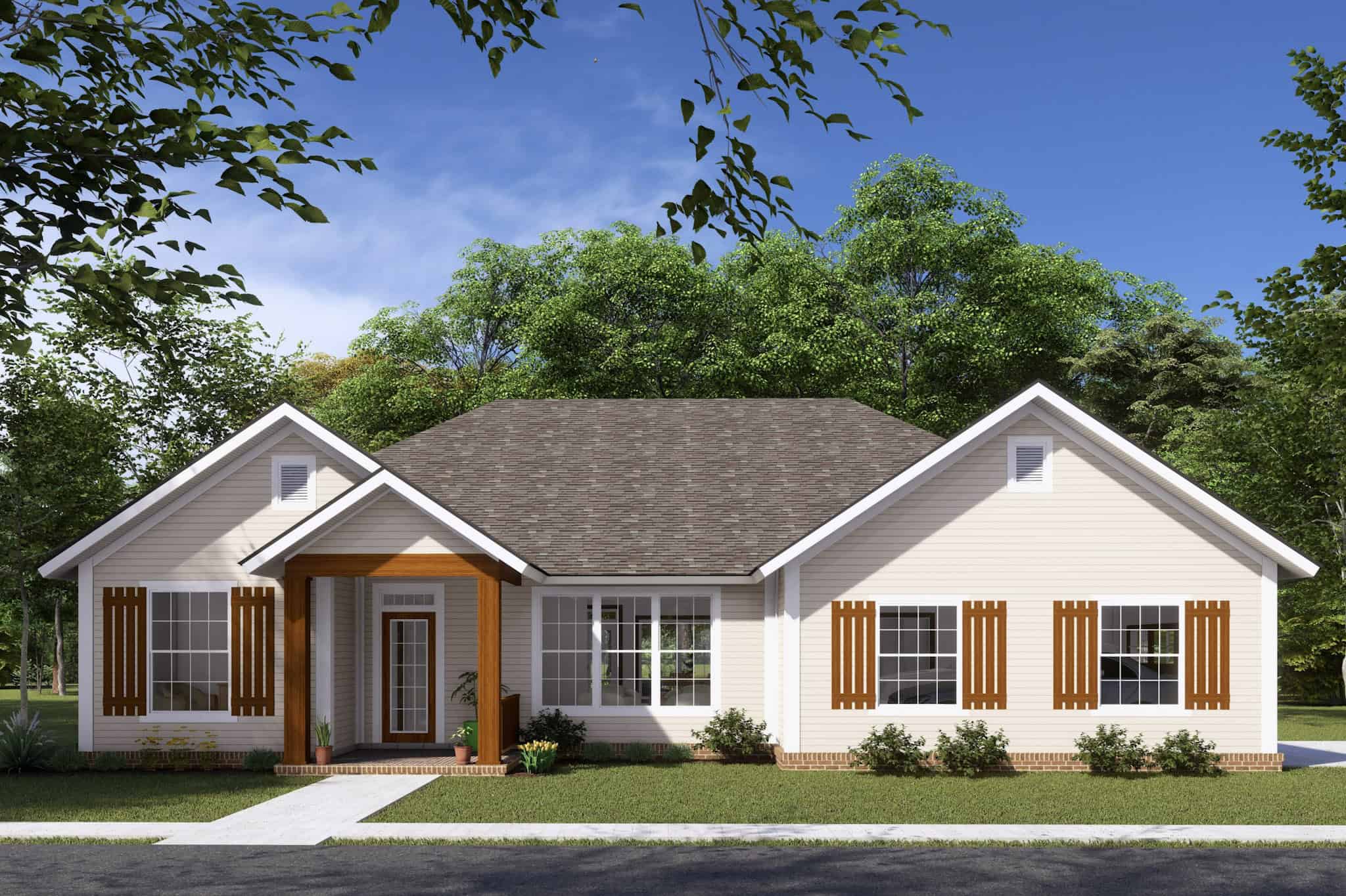 Front elevation of Traditional home (ThePlanCollection: House Plan #178-1317)