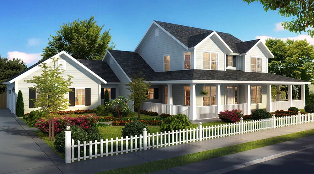 Front elevation of Cottage home (ThePlanCollection: House Plan #178-1322)