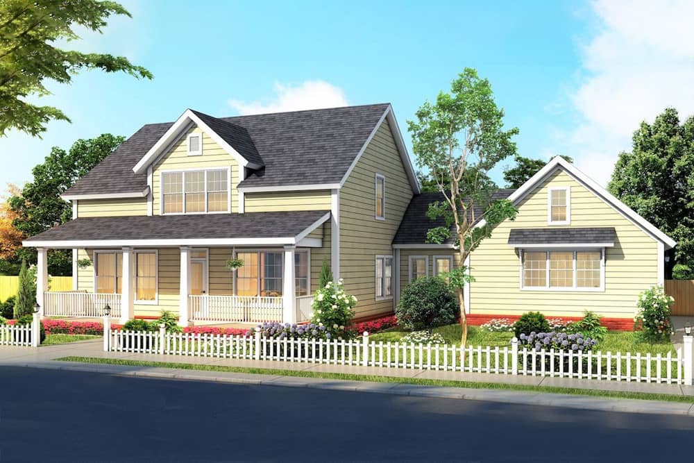 Country style home plan (ThePlanCollection: House Plan #178-1377)