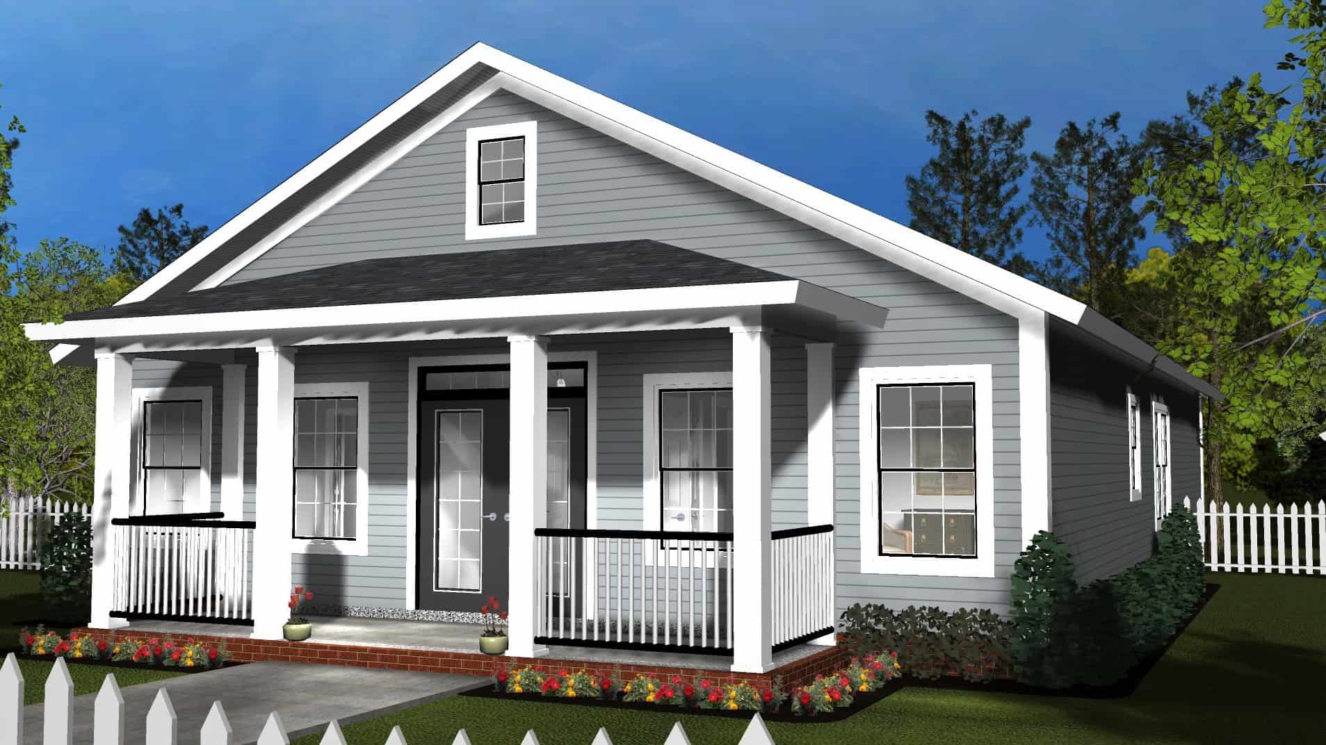 Front elevation of Cottage home (ThePlanCollection: House Plan #178-1399)