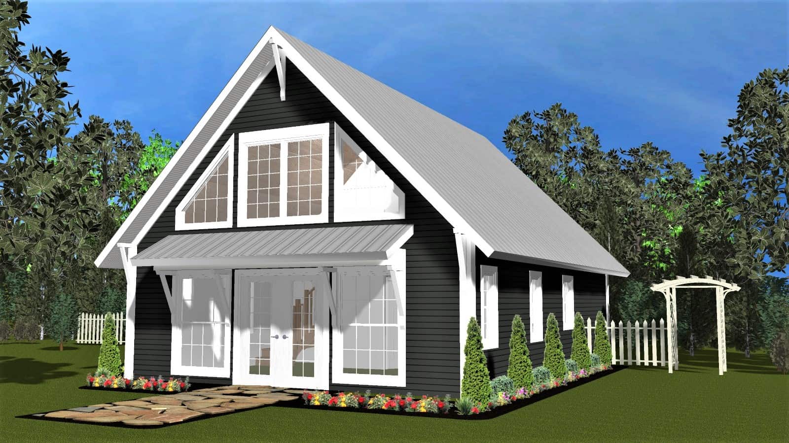 Front elevation of Cabin home (ThePlanCollection: House Plan #178-1409)
