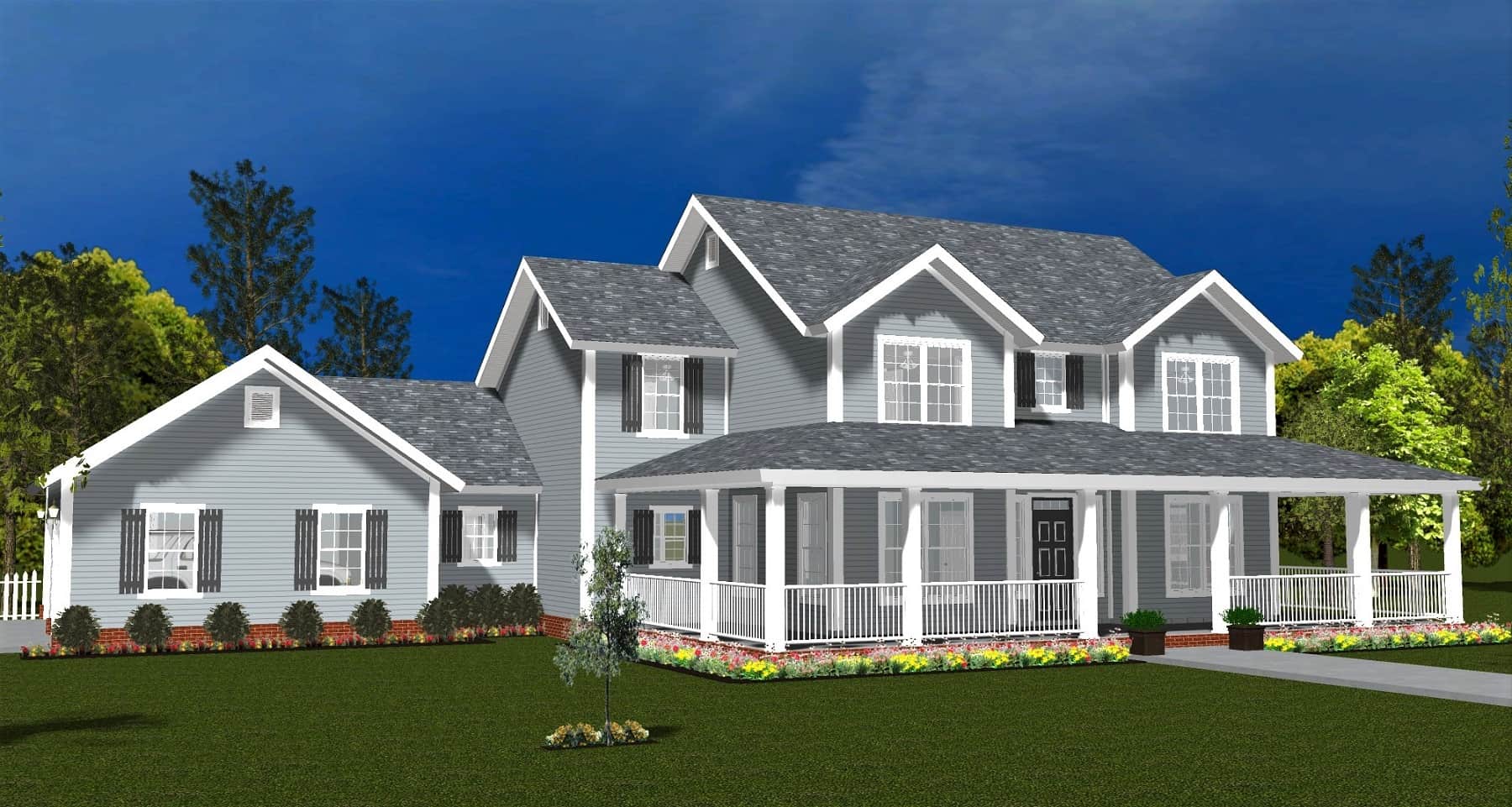 Front elevation of Farmhouse home (ThePlanCollection: House Plan #178-1411)