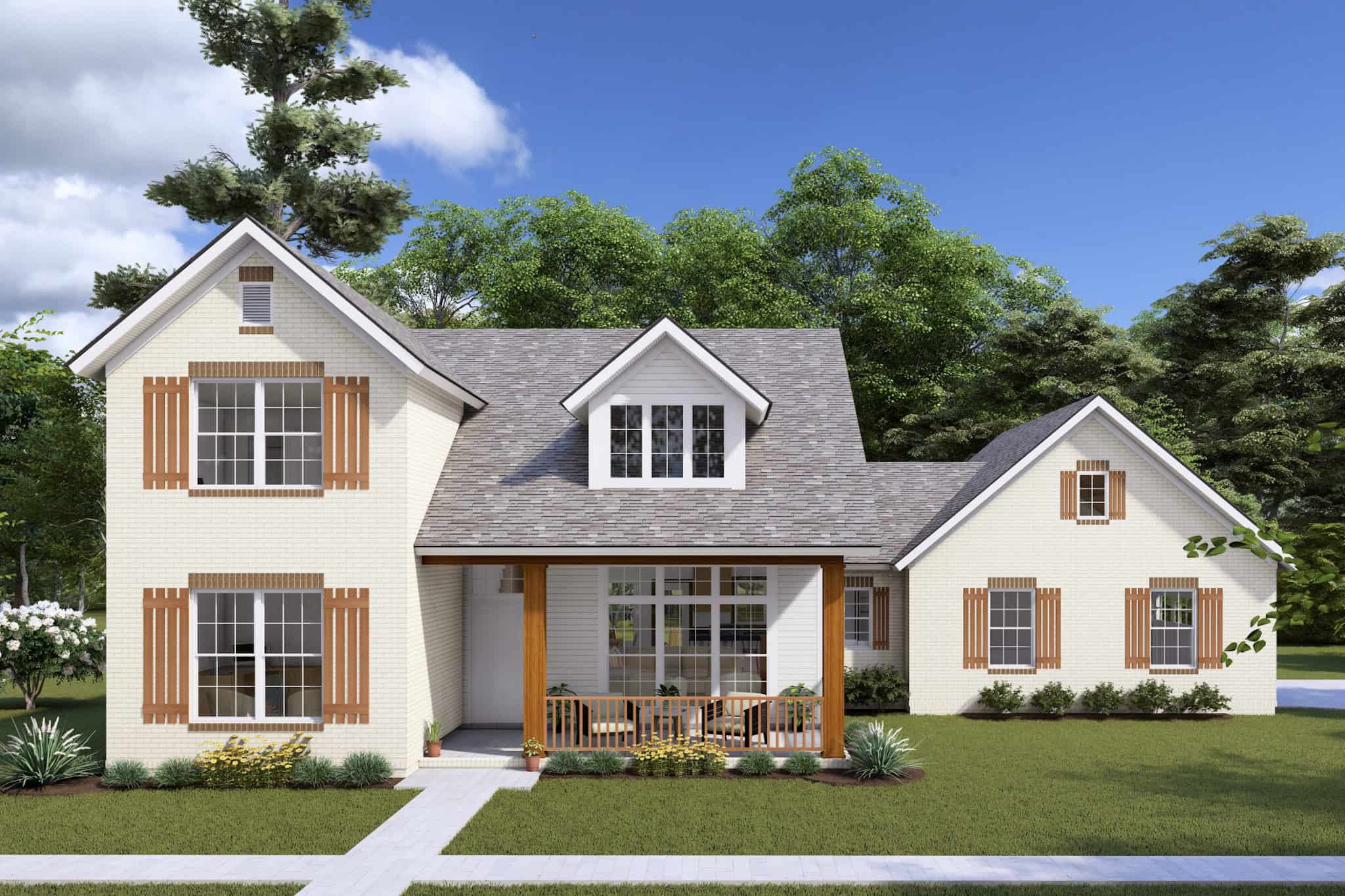 Front elevation of Traditional home (ThePlanCollection: House Plan #178-1428)