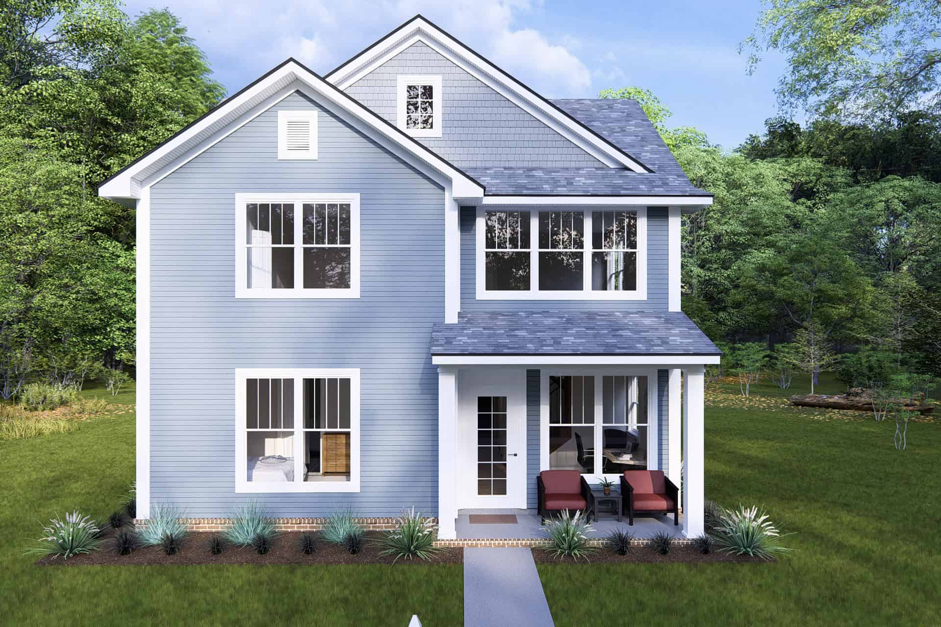 Front elevation of Traditional home (ThePlanCollection: House Plan #178-1448)