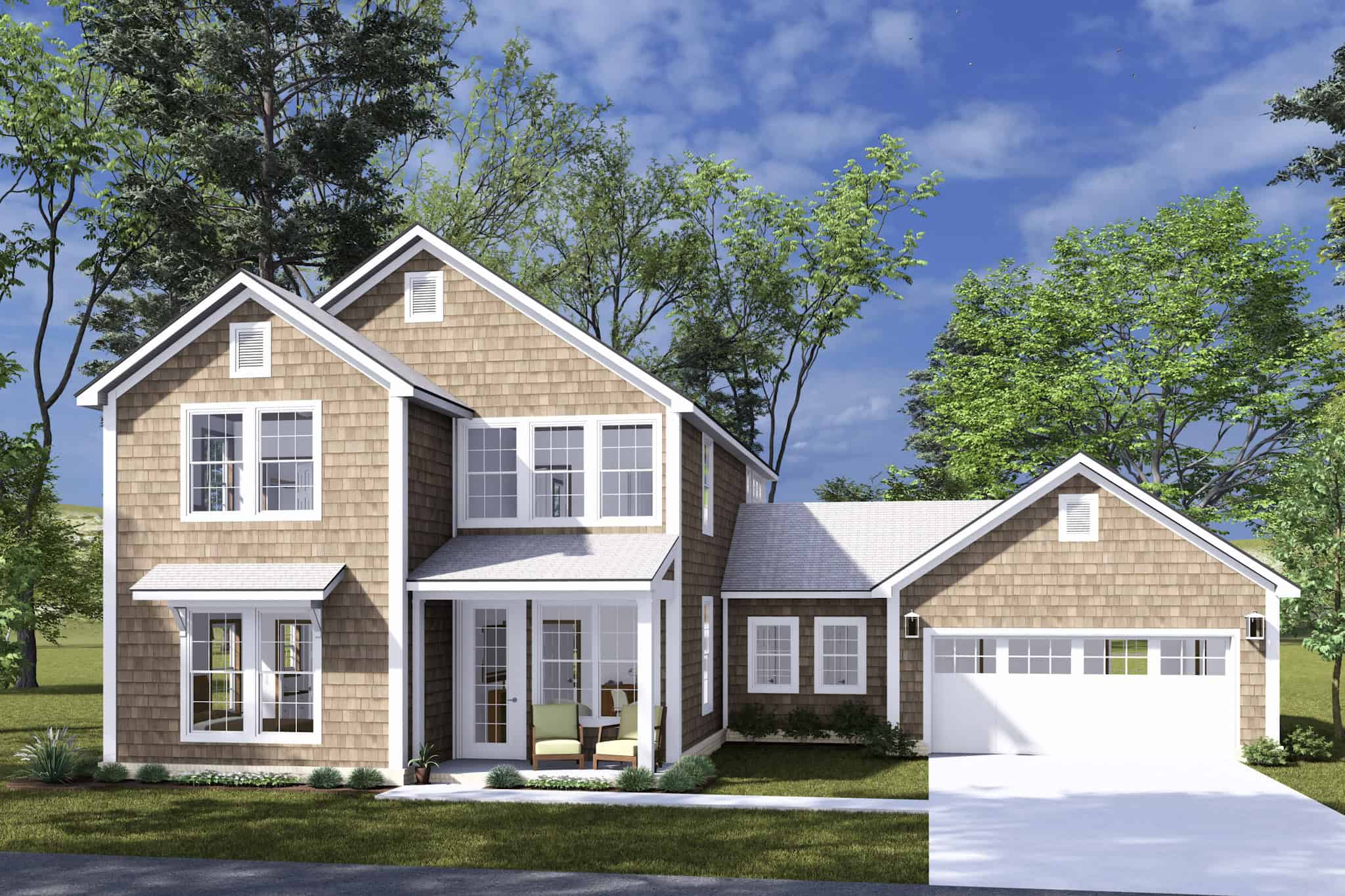 Front elevation of Traditional home (ThePlanCollection: House Plan #178-1497)