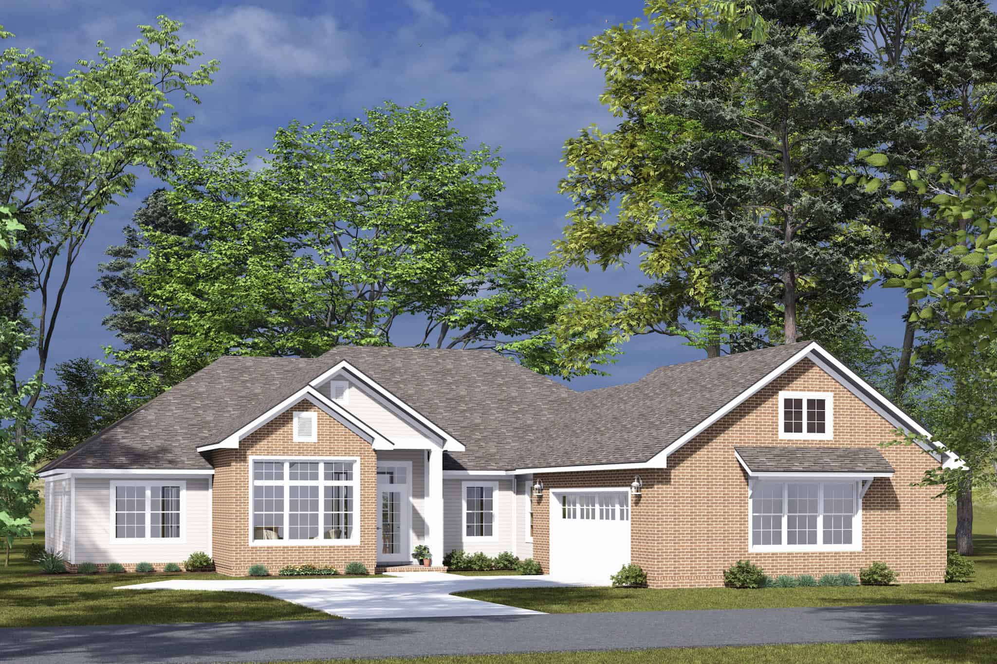 Front elevation of Traditional home (ThePlanCollection: House Plan #178-1501)