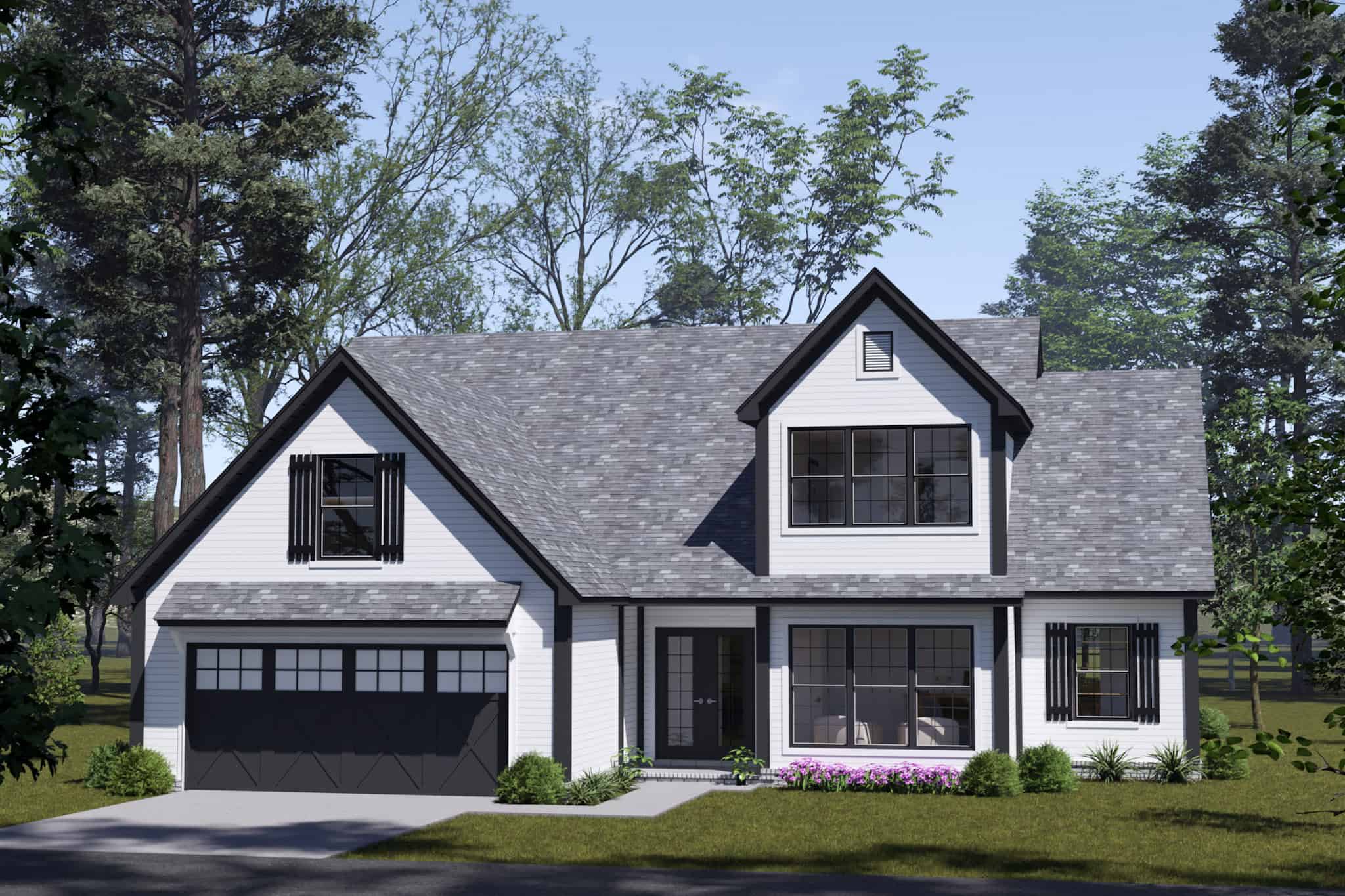 Front elevation of Farmhouse home (ThePlanCollection: House Plan #178-1539)