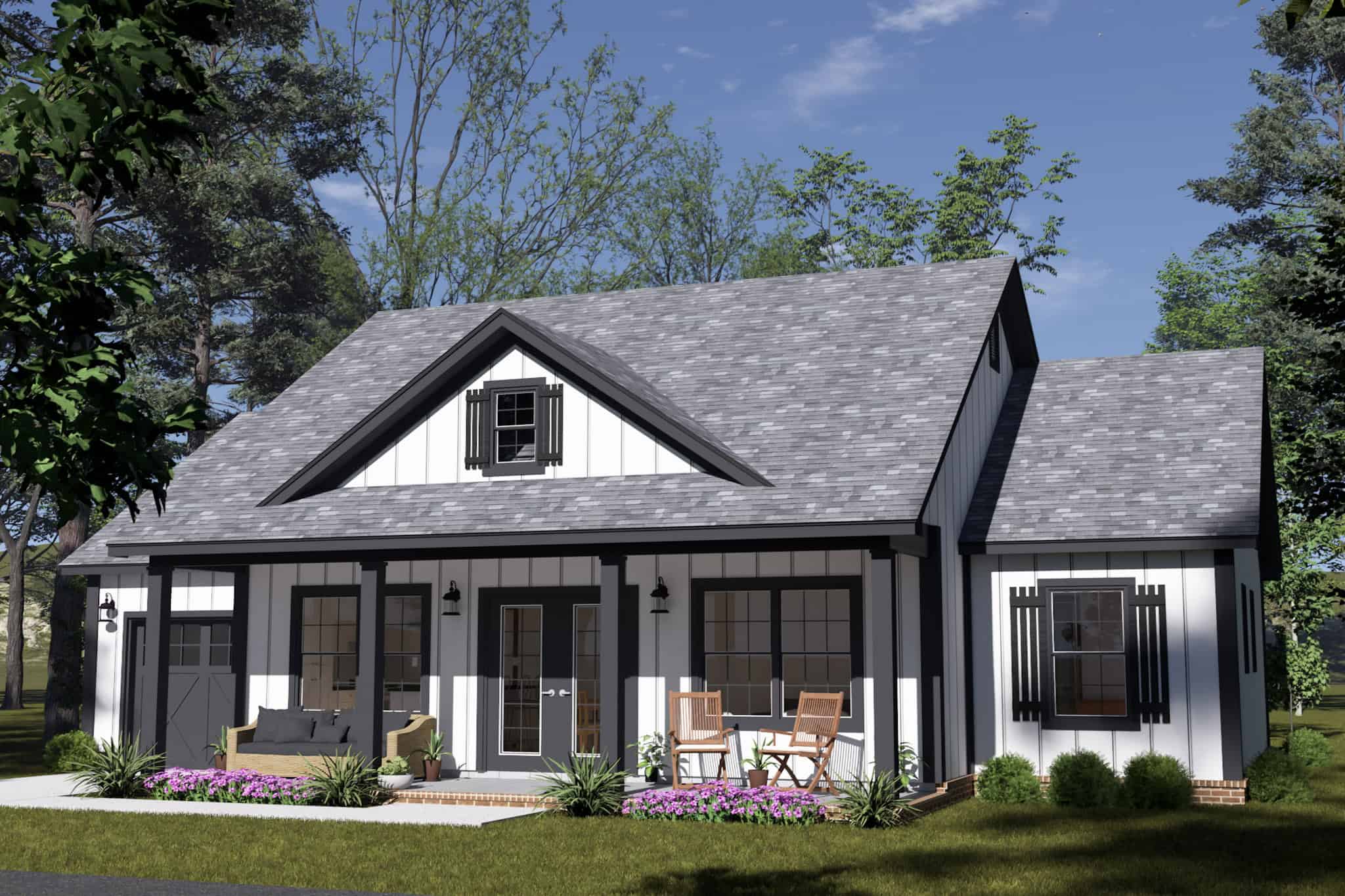 Front elevation of Farmhouse home (ThePlanCollection: House Plan #178-1564)