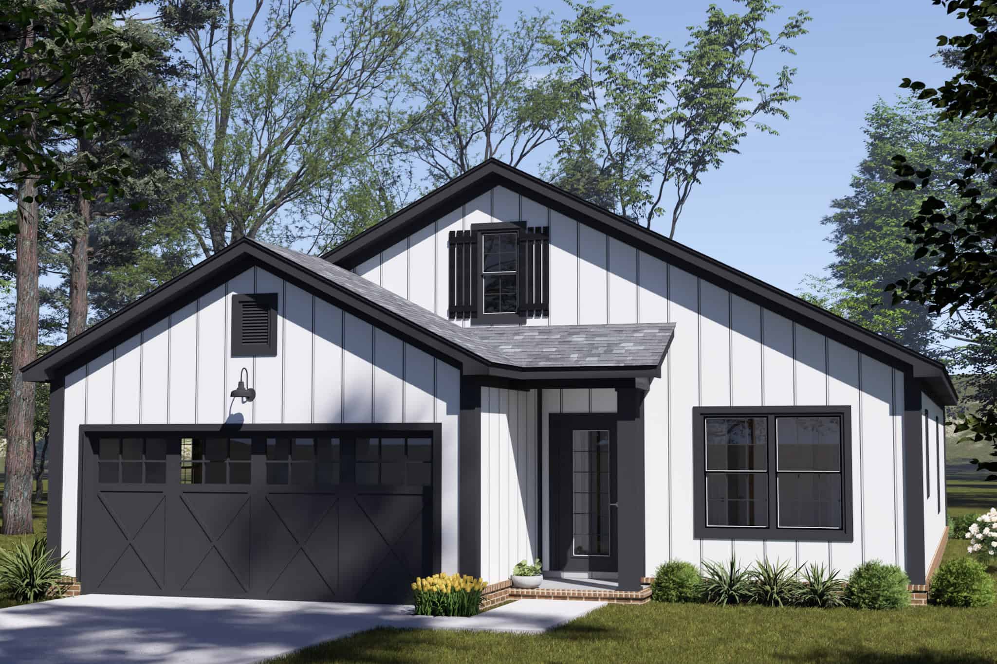 Front elevation of Craftsman home (ThePlanCollection: House Plan #178-1569)