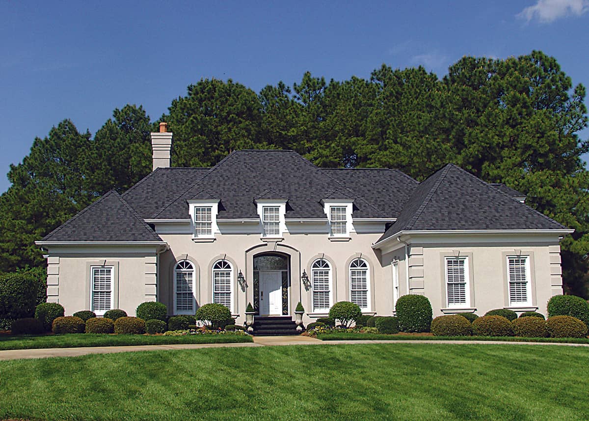 Photo of this European style home (ThePlanCollection: House Plan #180-1010)