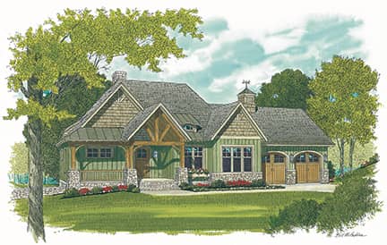 Front elevation of Cottage home (ThePlanCollection: House Plan #180-1035)