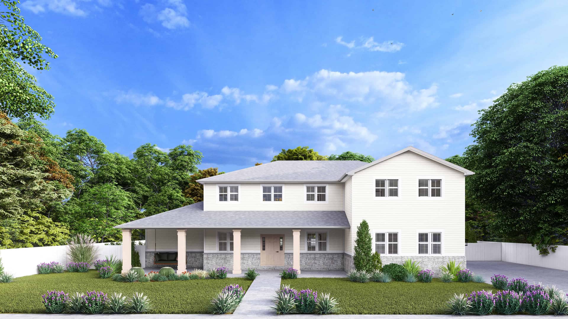 The Plan Collection: Front Elevation of Traditional House # 187-1089