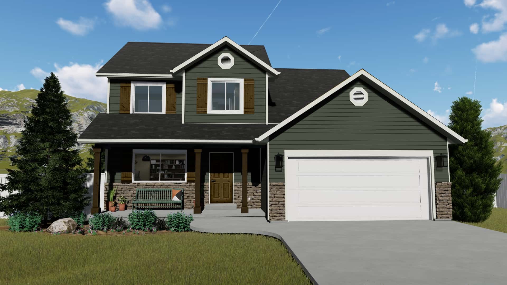 Traditional home (ThePlanCollection: Plan #187-1158)