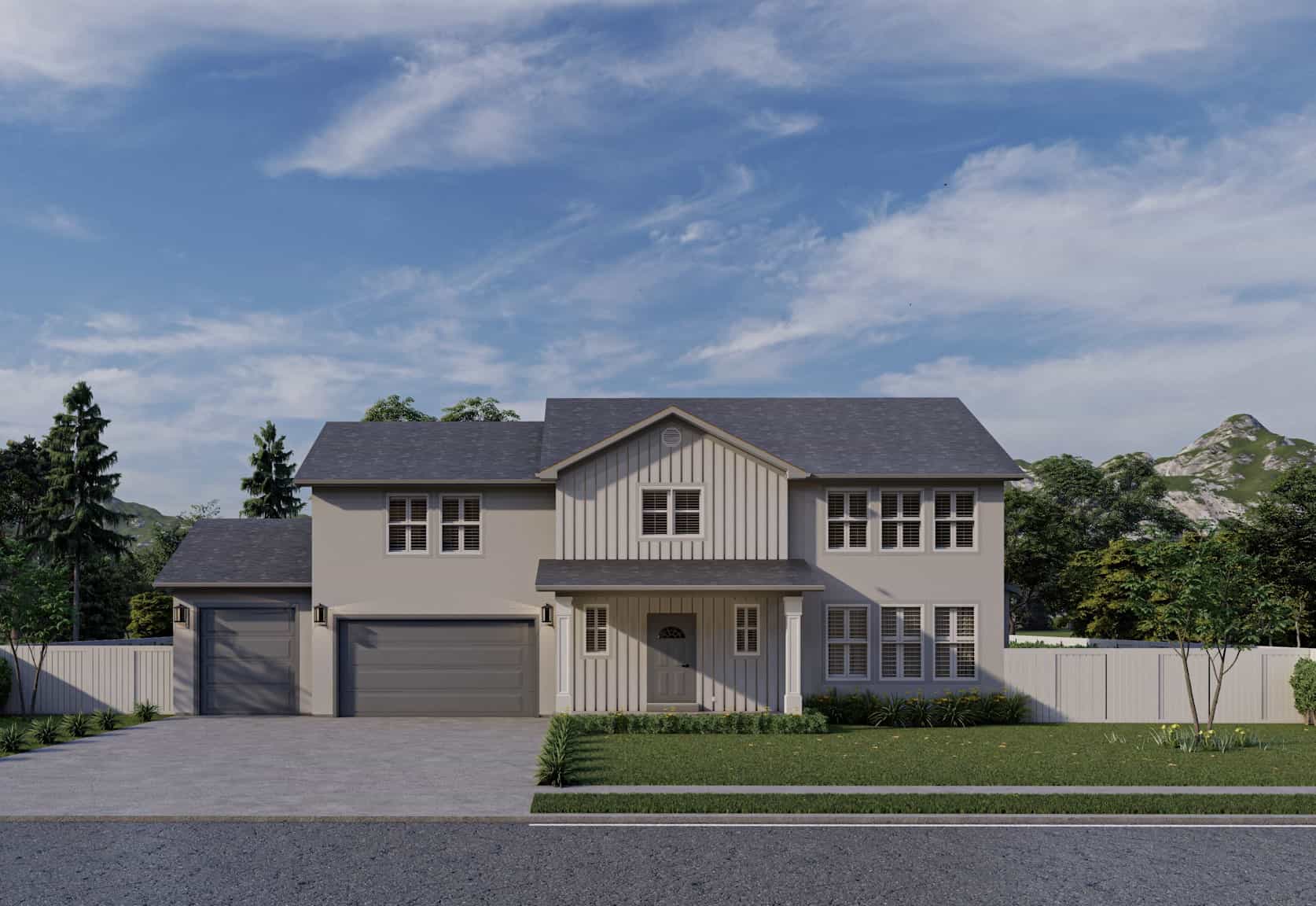 Front elevation of Rustic home (ThePlanCollection: House Plan #187-1177)