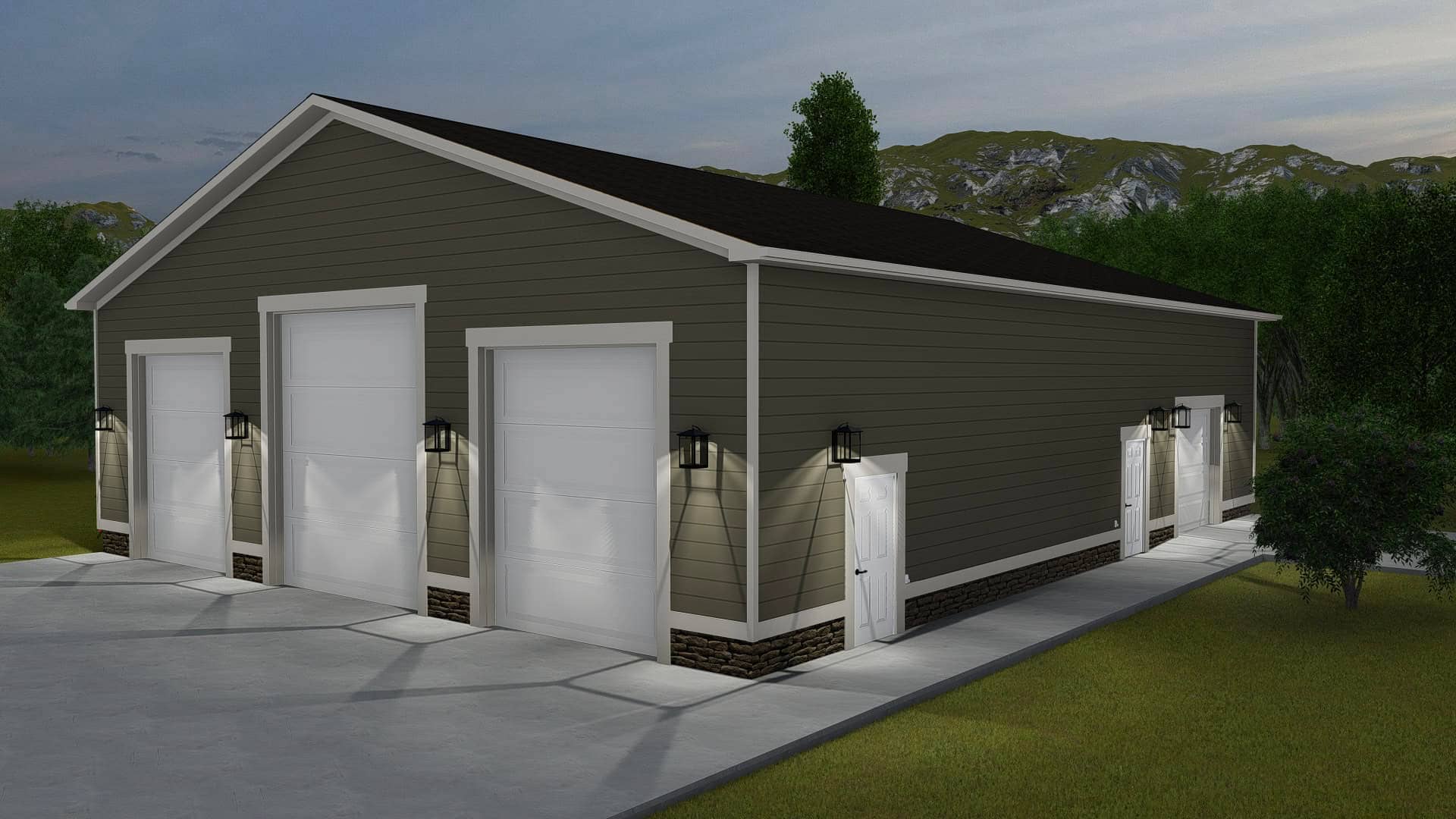 Front elevation of Garage home (ThePlanCollection: House Plan #187-1229)