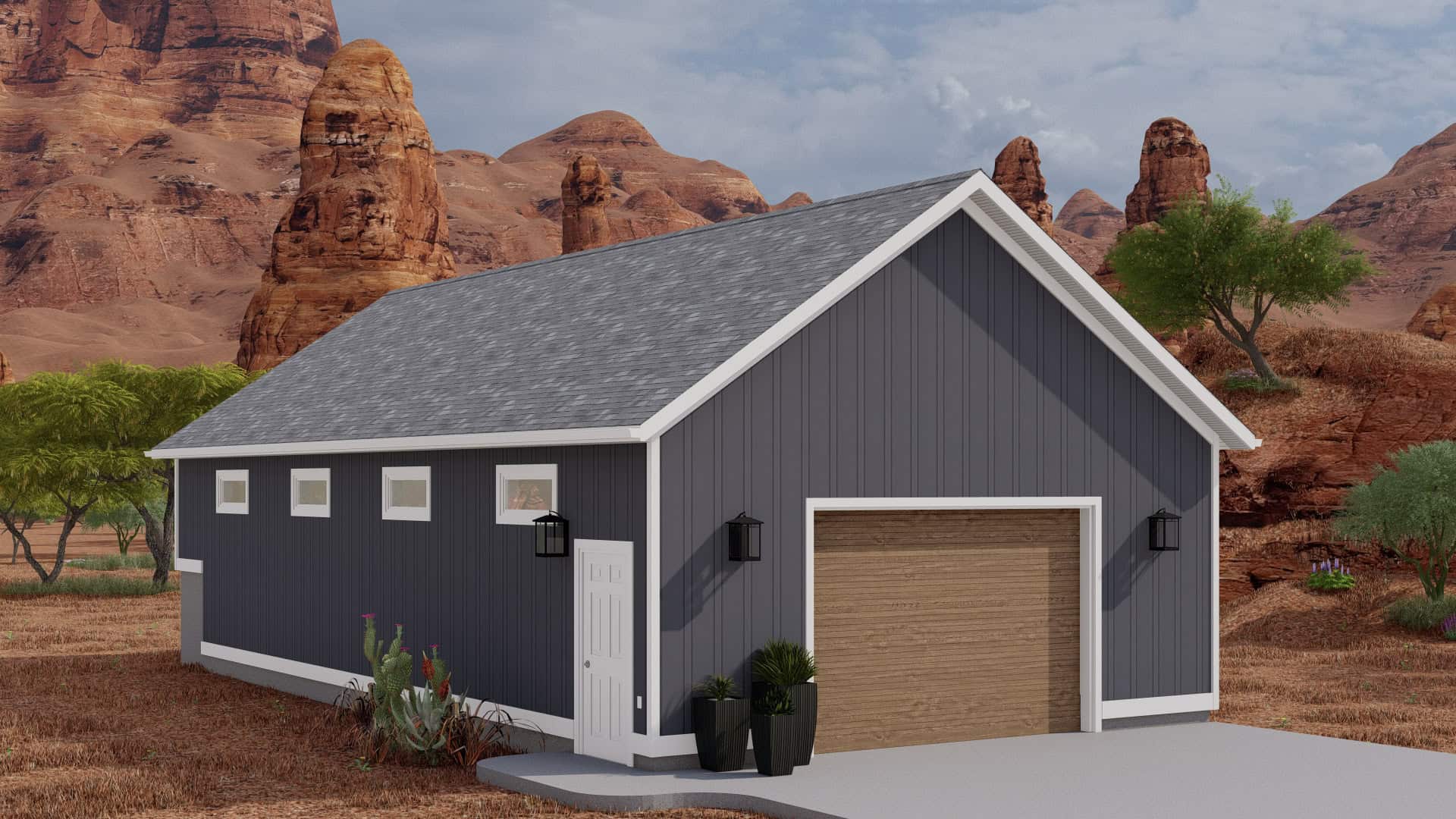 Front elevation of Garage home (ThePlanCollection: House Plan #187-1232)