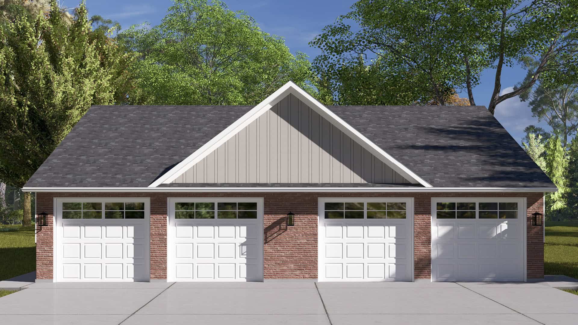 Front elevation of Garage home (ThePlanCollection: House Plan #187-1242)