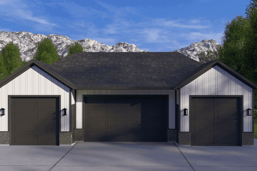 Front elevation of Garage home (ThePlanCollection: House Plan #187-1246)