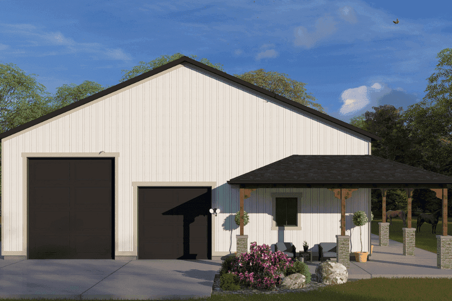 Front elevation of Garage home (ThePlanCollection: House Plan #187-1256)