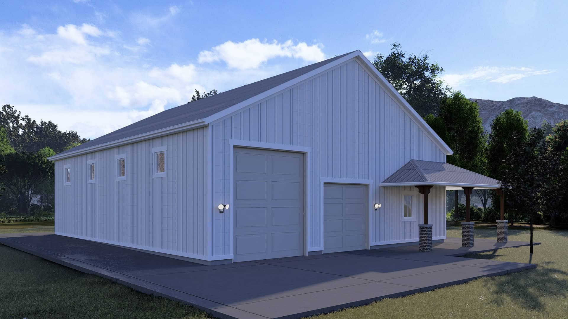 Front elevation of Garage home (ThePlanCollection: House Plan #187-1263)