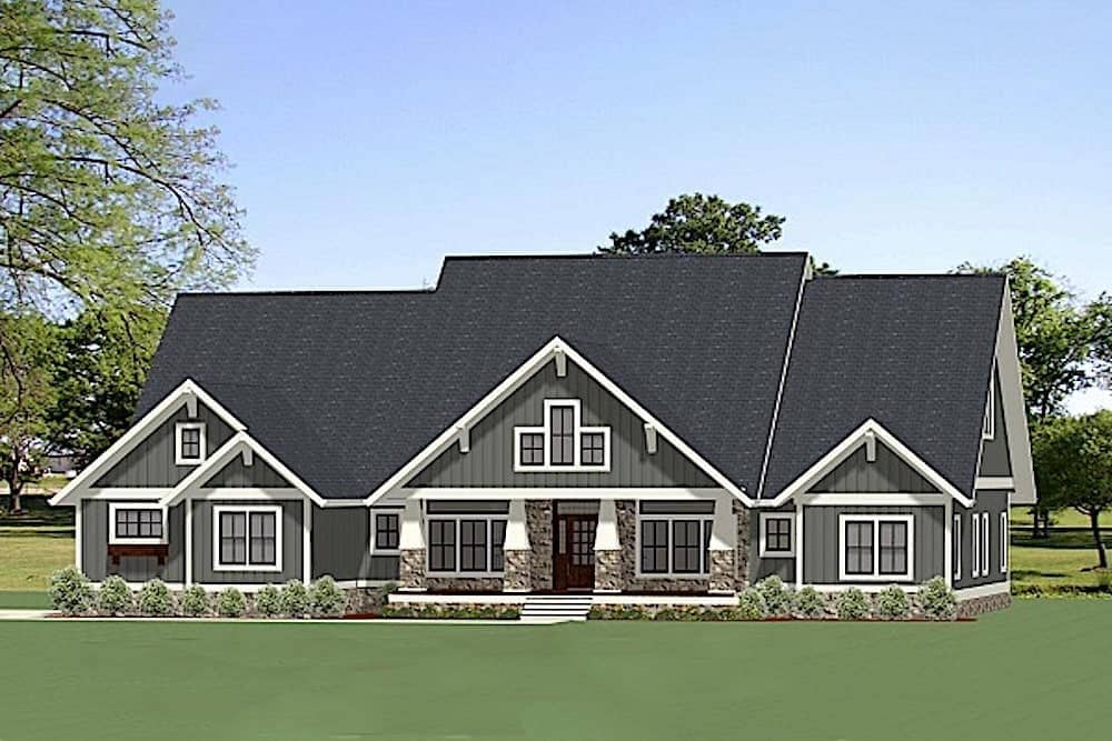 Front elevation of Ranch home (ThePlanCollection: House Plan #189-1116)